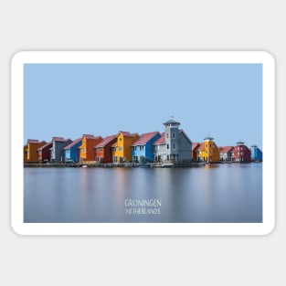 Colorful houses in Groningen, Netherlands Sticker